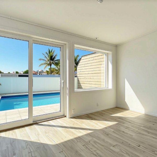 Home in Florida with waterproof flooring and a pool outdoors