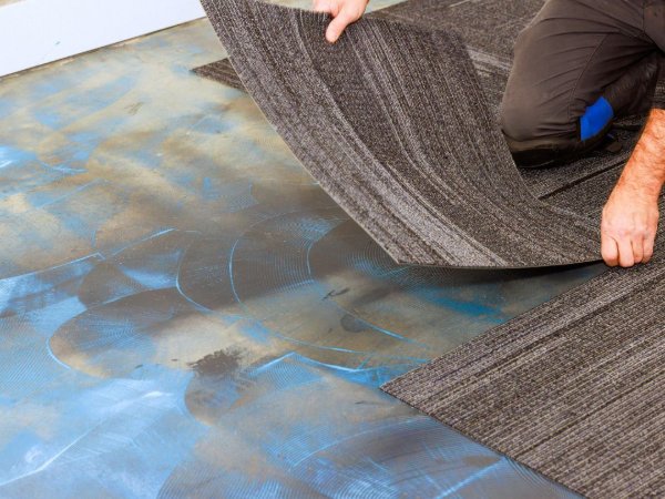 Professional carpet tile installation