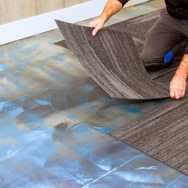 Professional carpet tile installation
