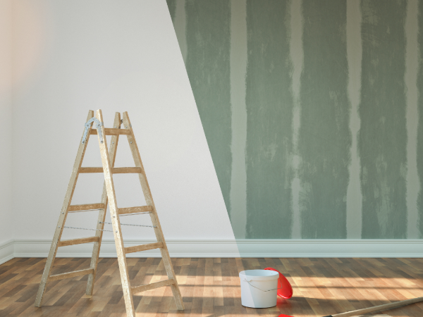 Before and after view of home renovations