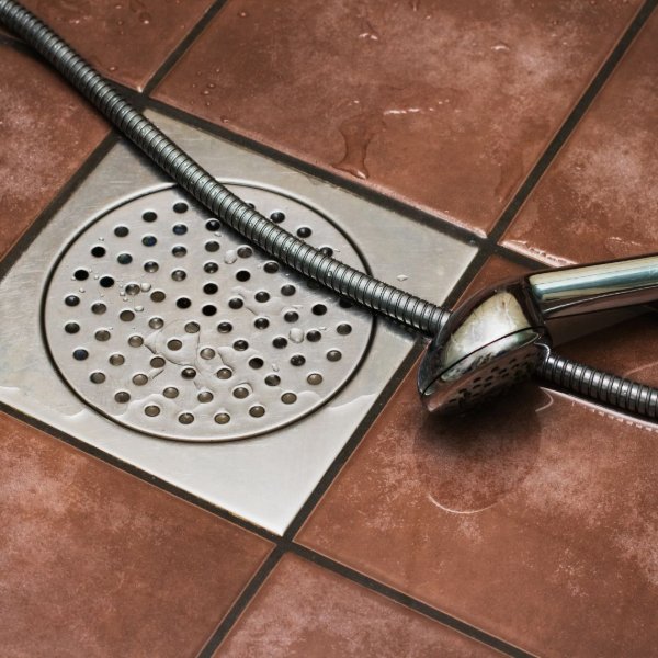 Tiles flooring in a residential shower