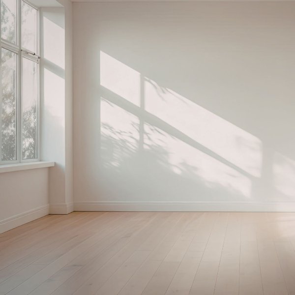 New hardwood flooring in a bright empty room
