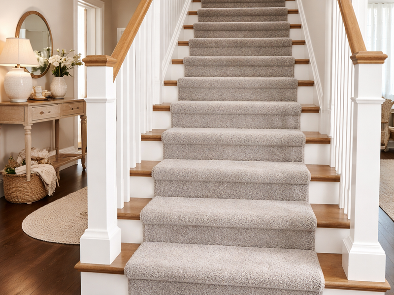 Carpeted stairs