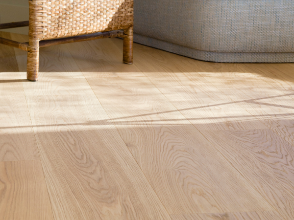 Light hardwood flooring in a bright Florida home